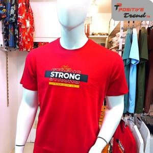 100% combed cotton red color stay strong T-shirt